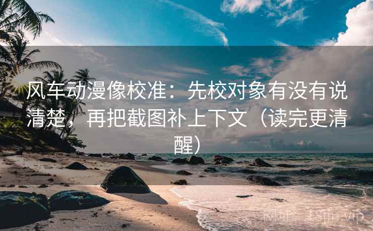 风车动漫像校准：先校对象有没有说清楚，再把截图补上下文（读完更清醒）