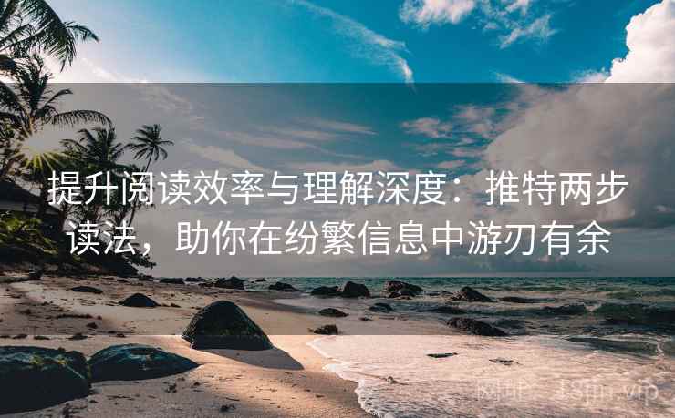 提升阅读效率与理解深度：推特两步读法，助你在纷繁信息中游刃有余